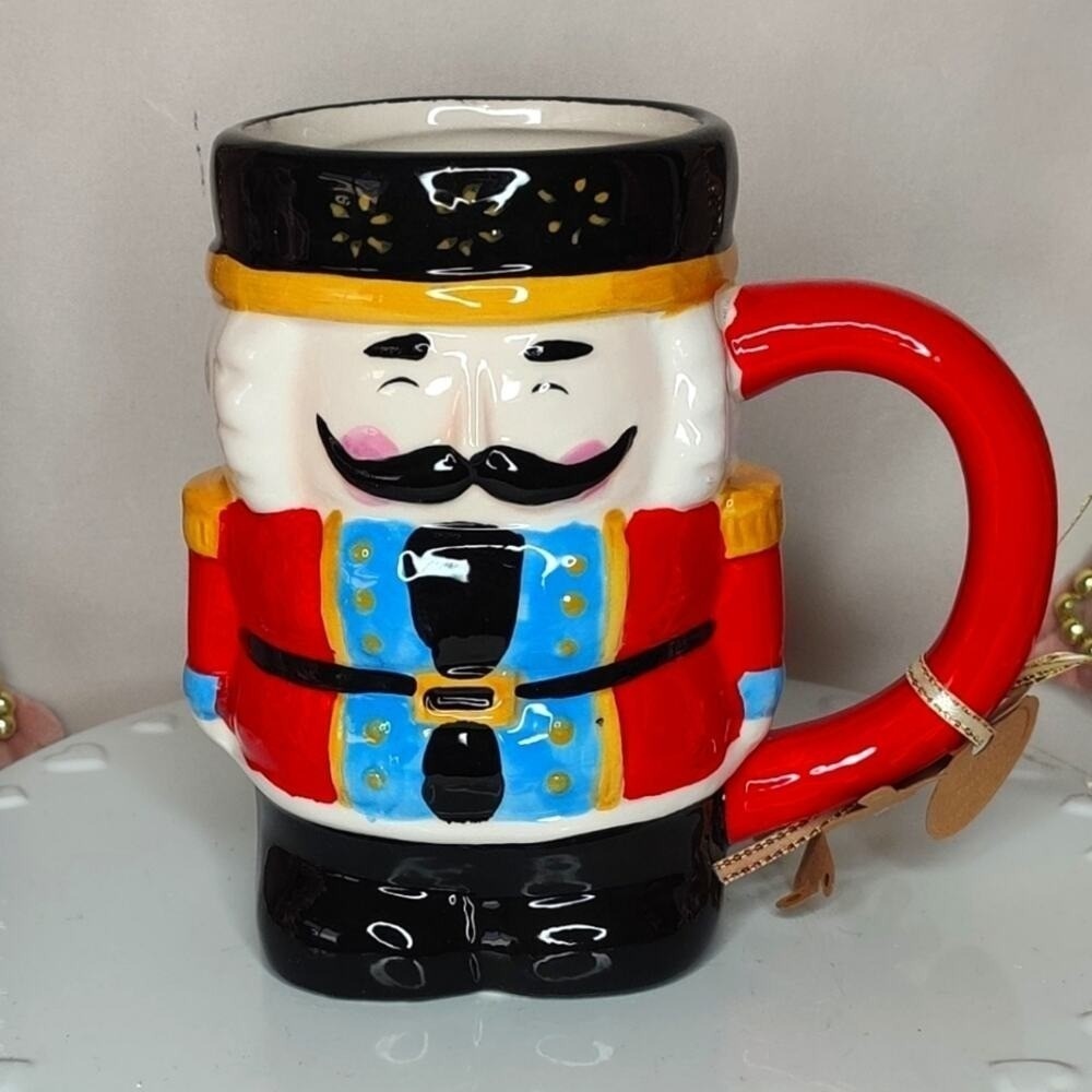 Nutcracker Drummer Soldier Figural Christmas Coffee Mug